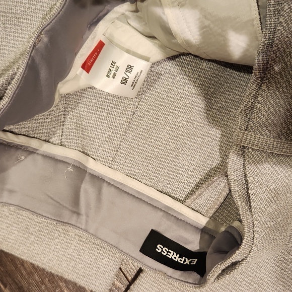 ❤️ EXPRESS HIGH RISE WIDE LEG SOFT TWEED TEXTURED BELTED PANTS, 10 (30) - Picture 5 of 9